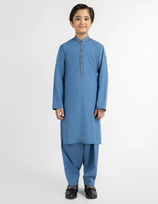 Blue Kameez Shalwar for Boys | J. Junaid Jamshed