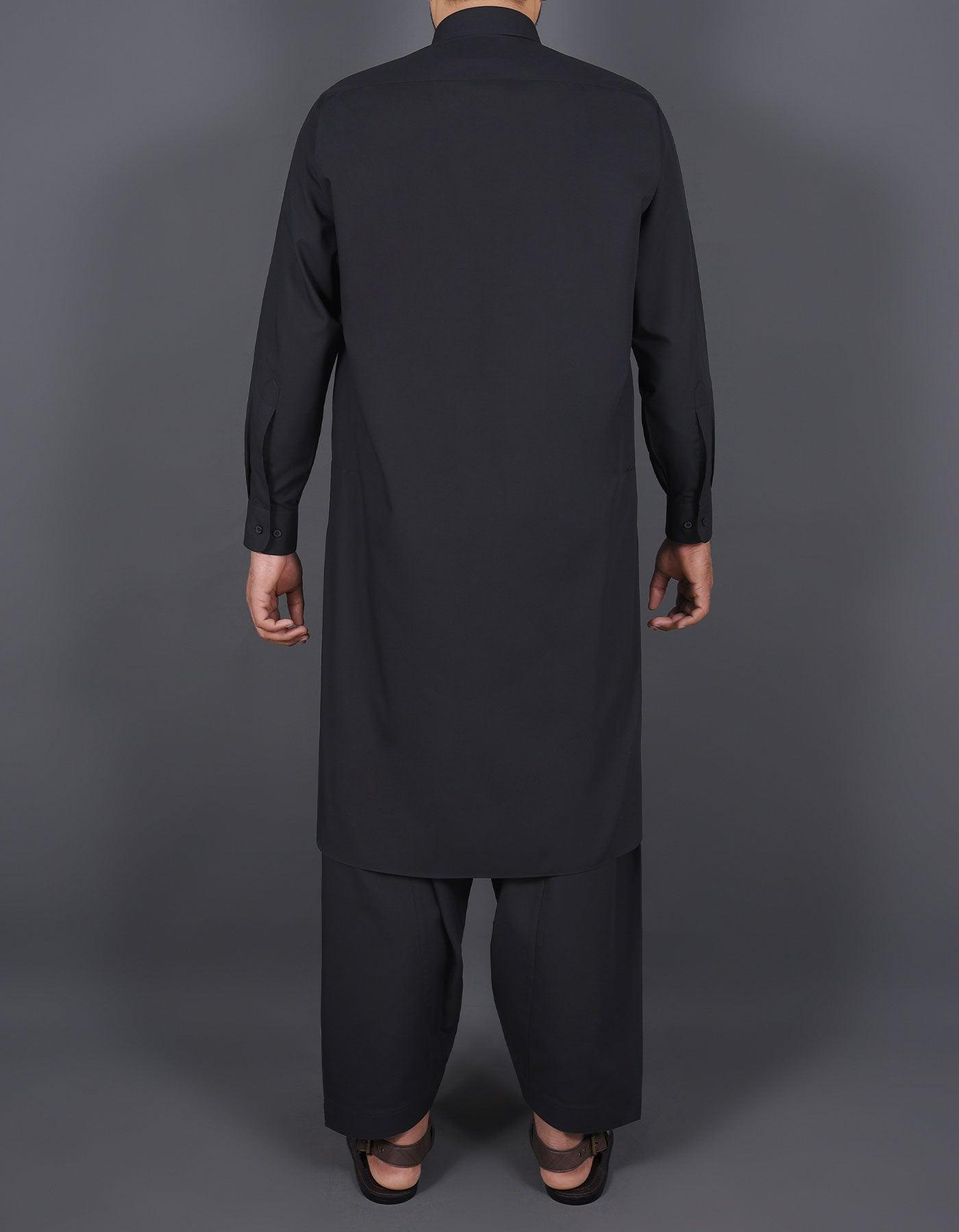 Zwart - Shalwar kameez - Gewone kraag - Saqafat collectie