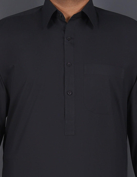 Zwart - Shalwar kameez - Gewone kraag - Saqafat collectie