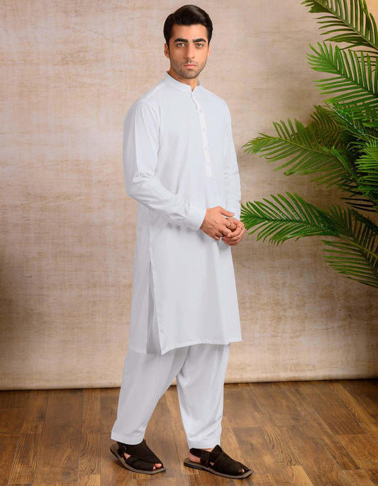 Off white - Shalwar kameez  - Bandkraag - Saqafat collectie