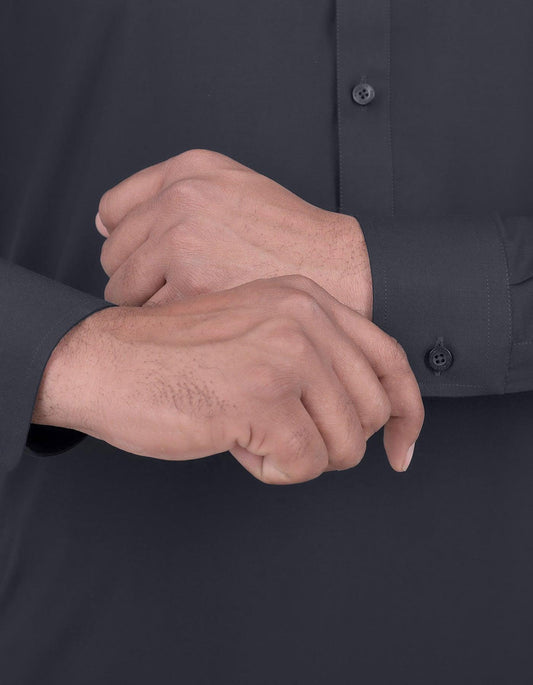 Zwart - Shalwar kameez - Bandkraag - Saqafat collectie