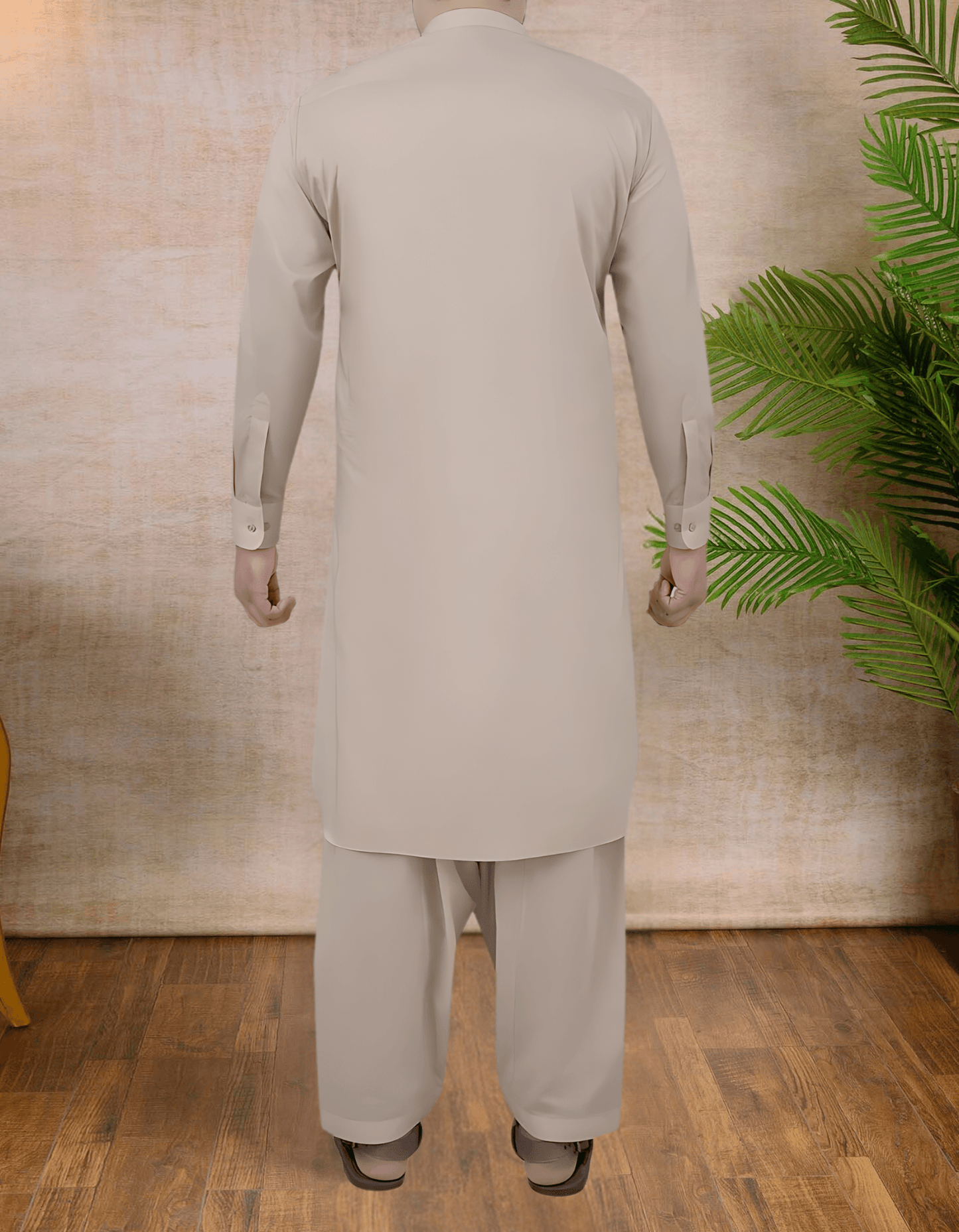 Beige - Shalwar kameez - Bandkraag - Saqafat collectie