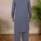 Grijs - Shalwar Kameez - Bandkraag - Saqafat Collectie