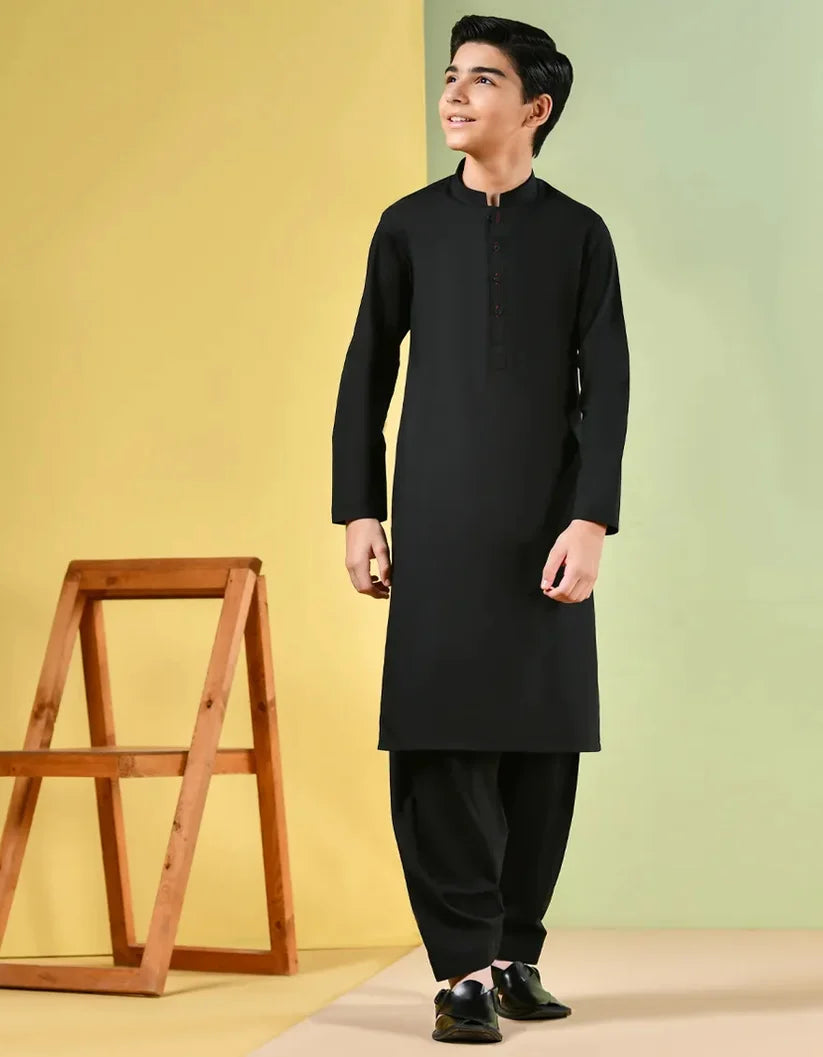 Black Kameez Shalwar for Boys | J. Junaid Jamshed