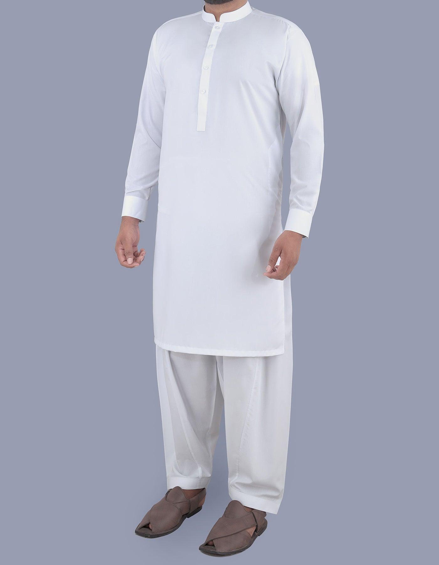 Off white - Shalwar kameez  - Bandkraag - Saqafat collectie